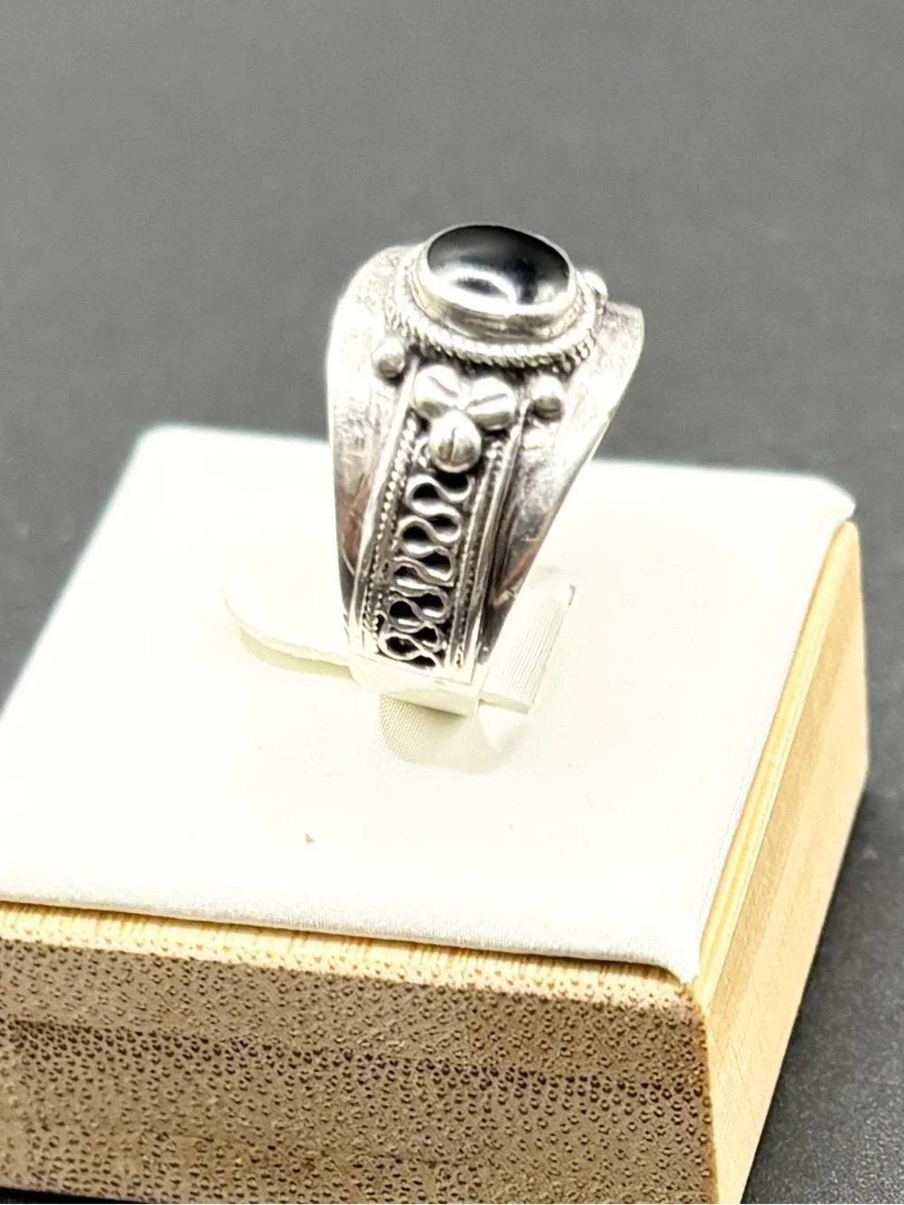925 Sterling Silver Black Onyx Statement Ring